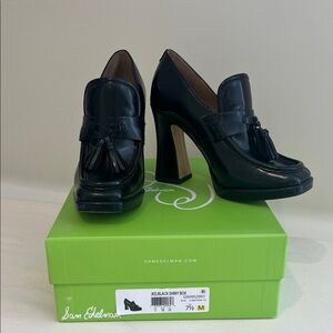 Sam Edelman Black Patent Leather Heels with Tassel